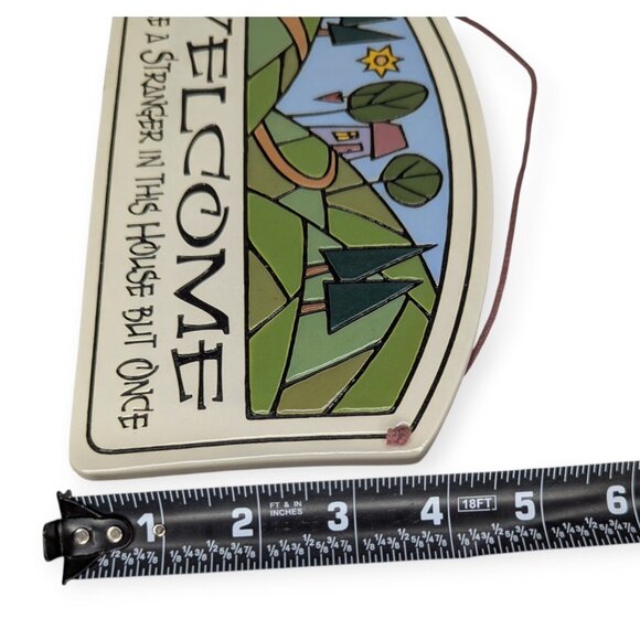 Spooner Creek Real Art Etched in Clay Michael Macone Welcome Hanging Plaque 8" - Picture 11 of 12